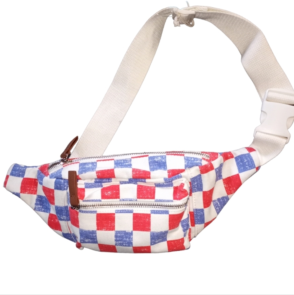 Mad love red white and blue checkered waist bag - Picture 2 of 6